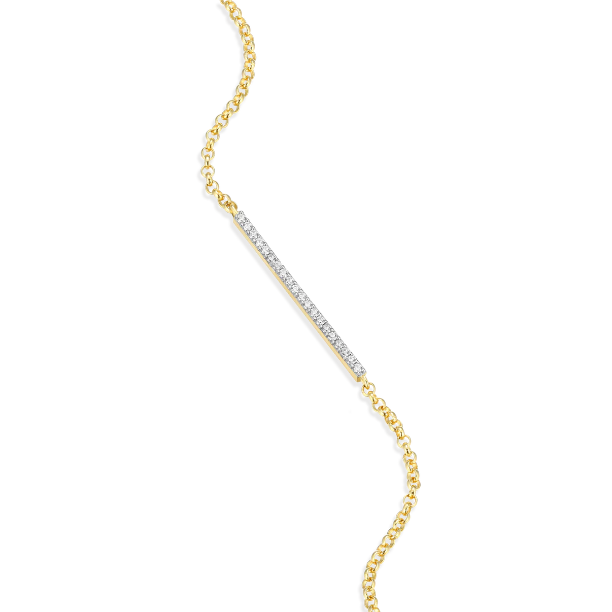 Pave Diamond Bar Bolo Bracelet