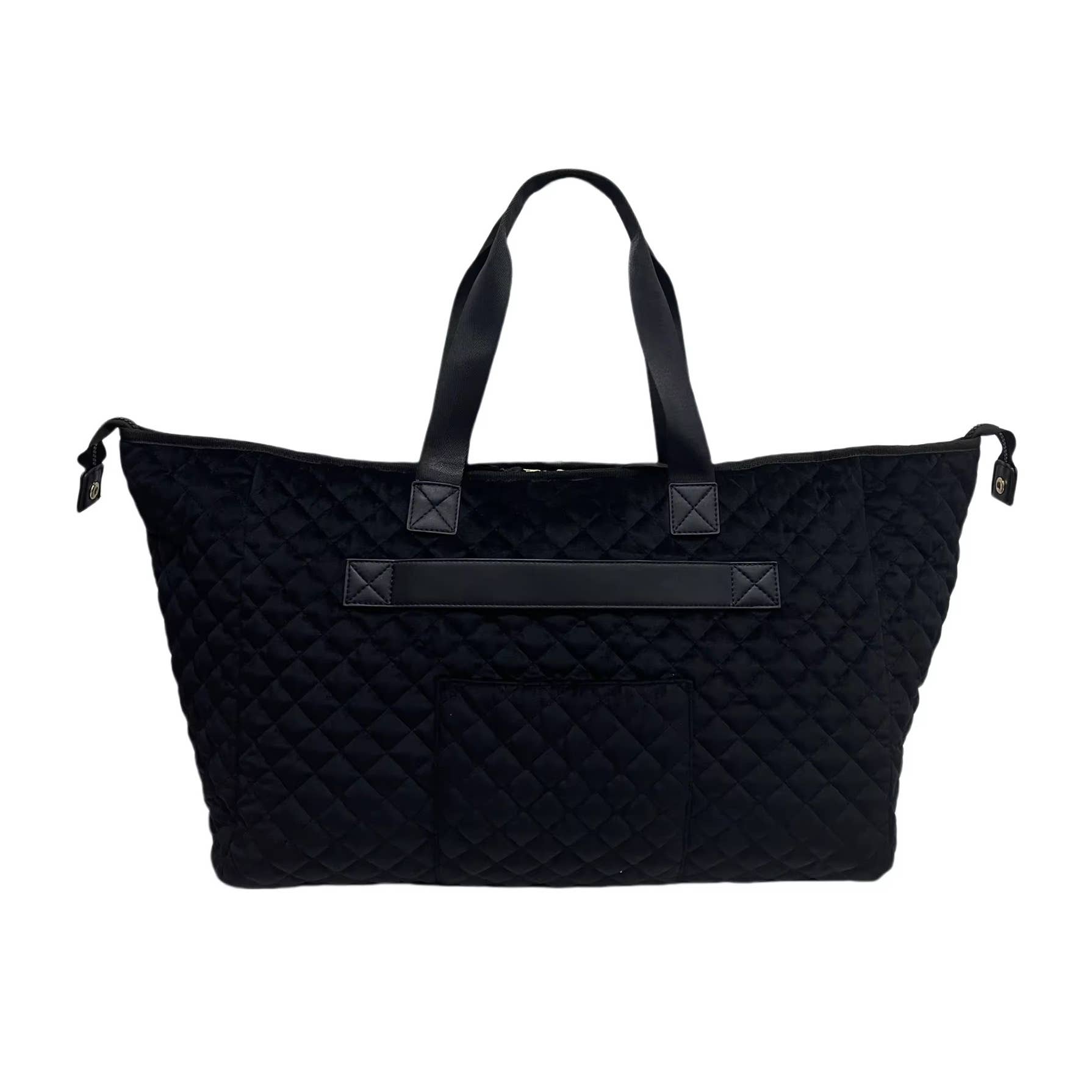 The Quilted Diamond Weekender Bag  - Black Velvet