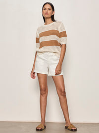BEACHSIDE OPENWORK TEE