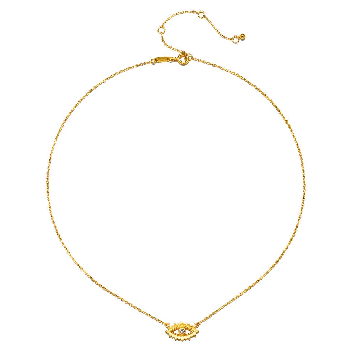 Ignite Intuition White Topaz Evil Eye Necklace