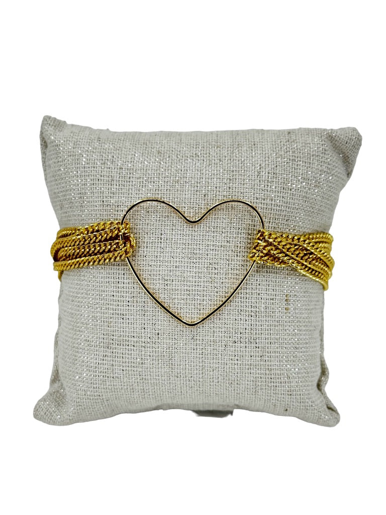 Multi Chain Heart Bracelet
