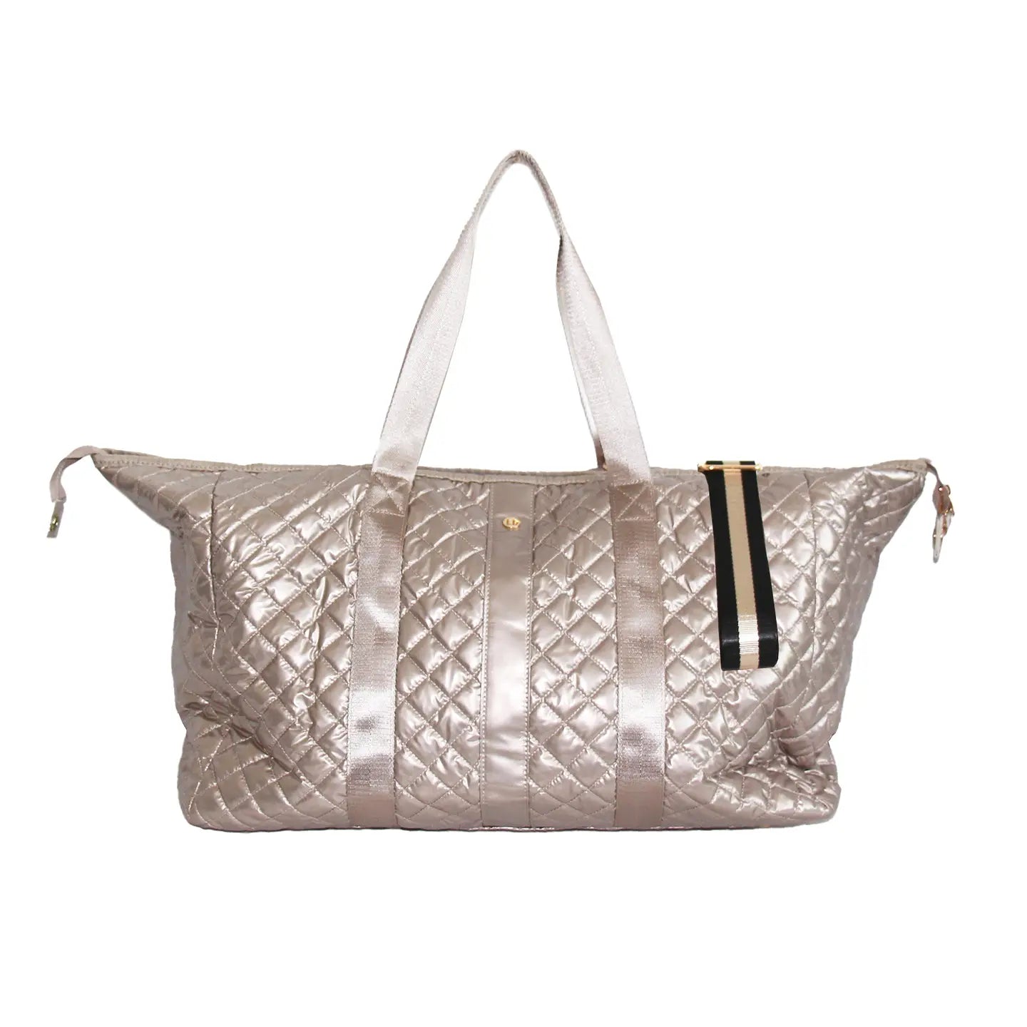 Quilted Diamond Weekend Bag - Champagne