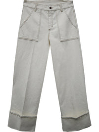 Patch Pocket Cuffed Jeans