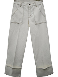Patch Pocket Cuffed Jeans
