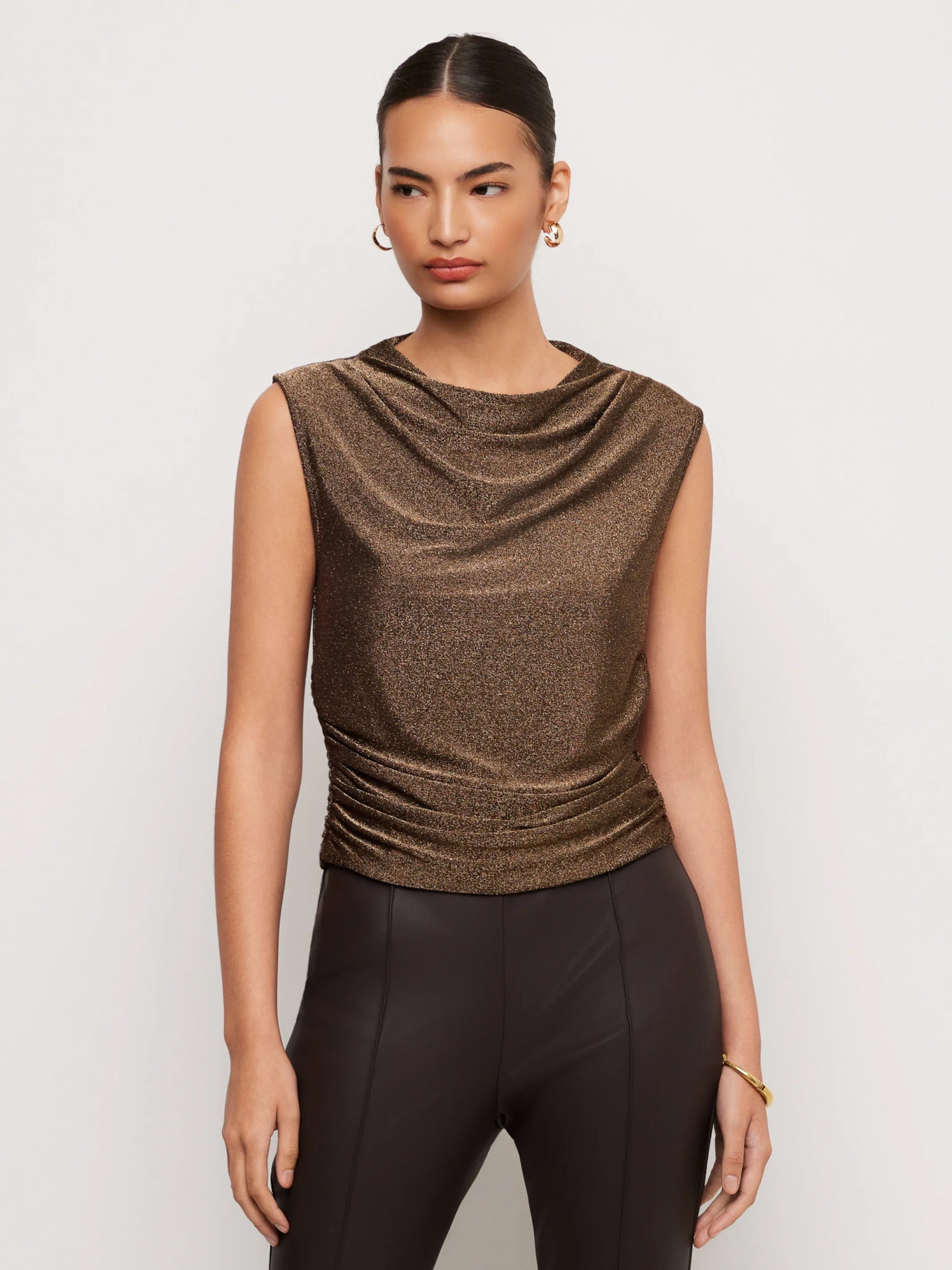 Paige Sleeveless Shirred Top