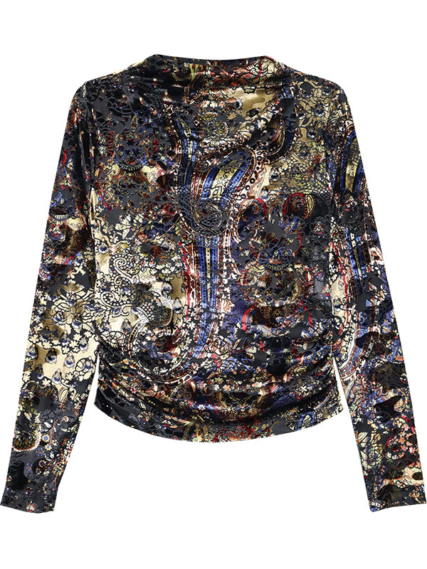 Khami Velvet Burnout Shirred