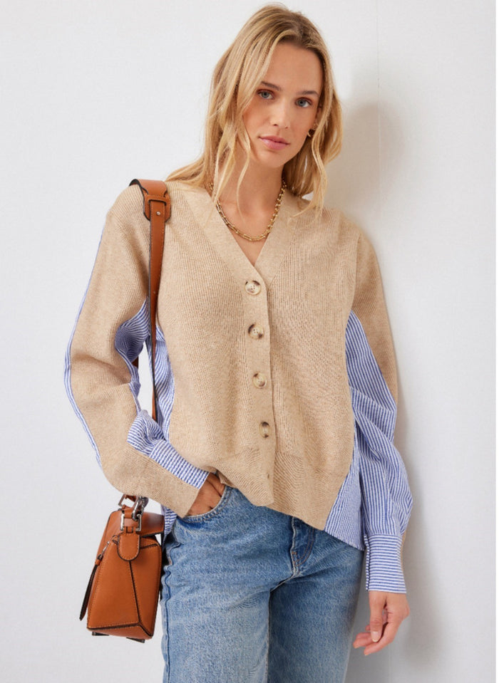Celine Mixed Media Cardigan
