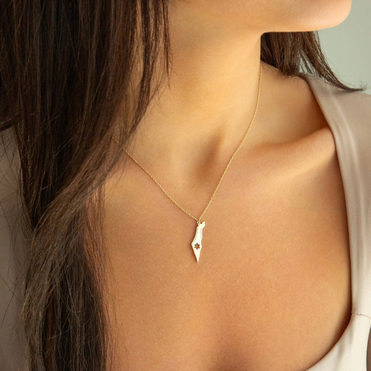 Map of Israel Necklace