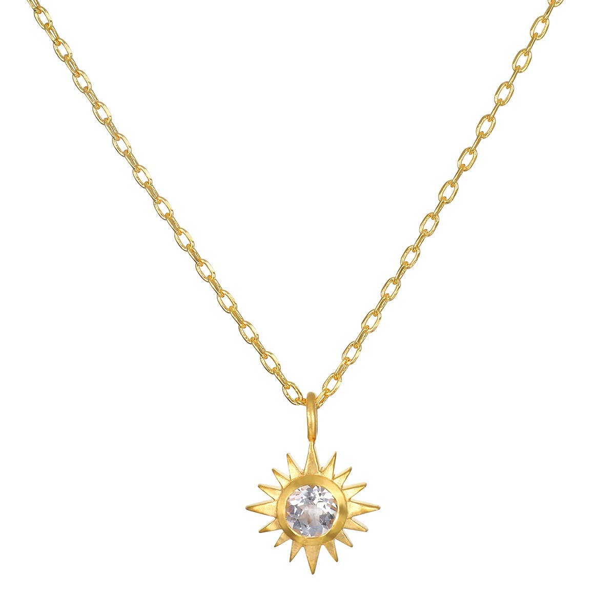 Clarity White Topaz Starburst Necklace