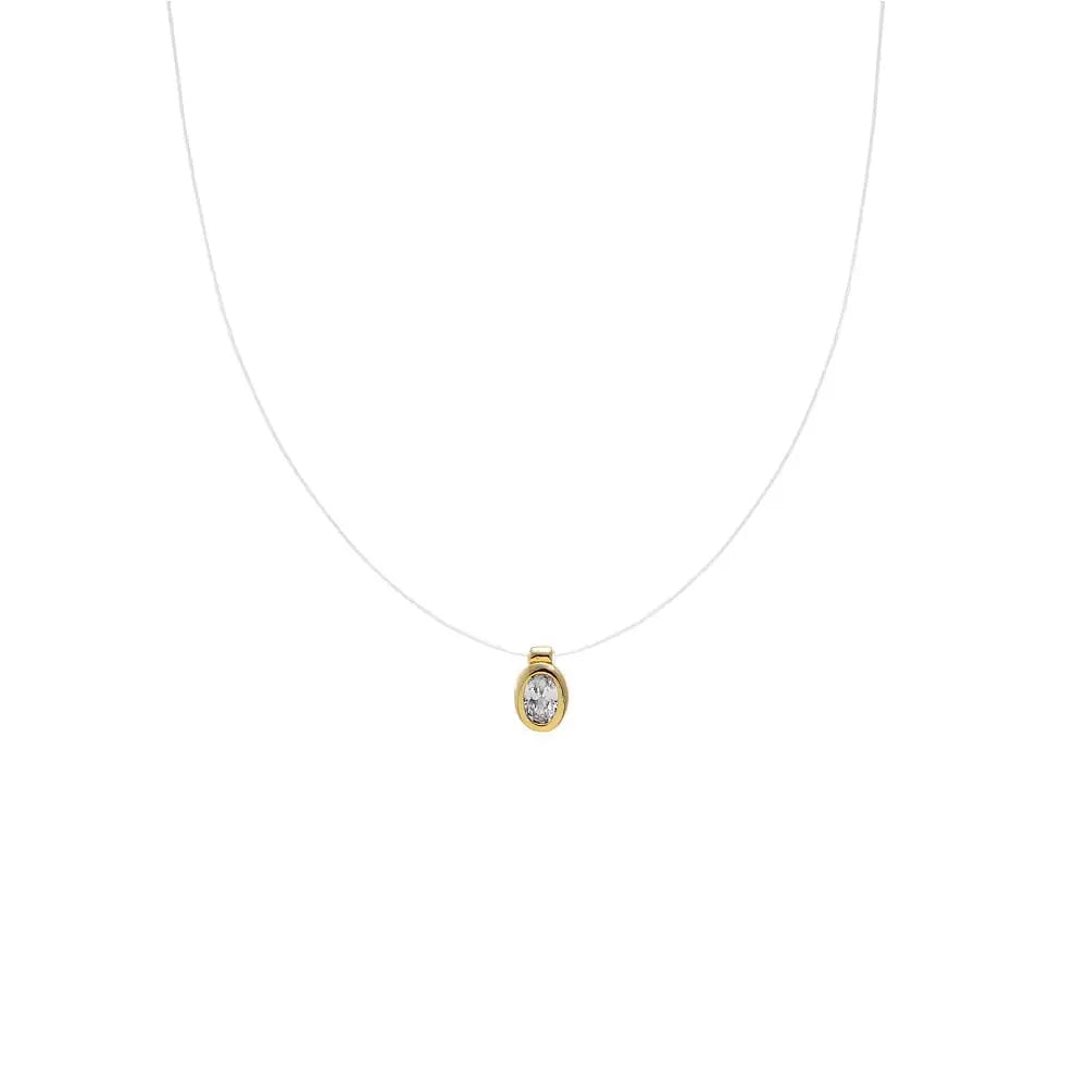 Cz Bezel Illusion Cord Necklace
