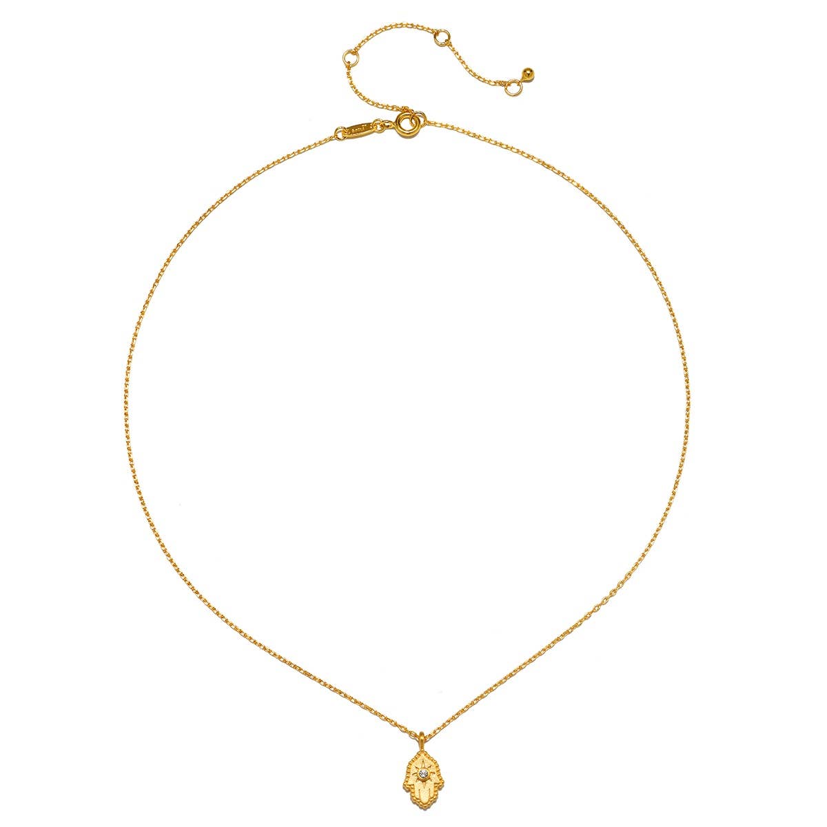 Protective White Topaz Hamsa Necklace