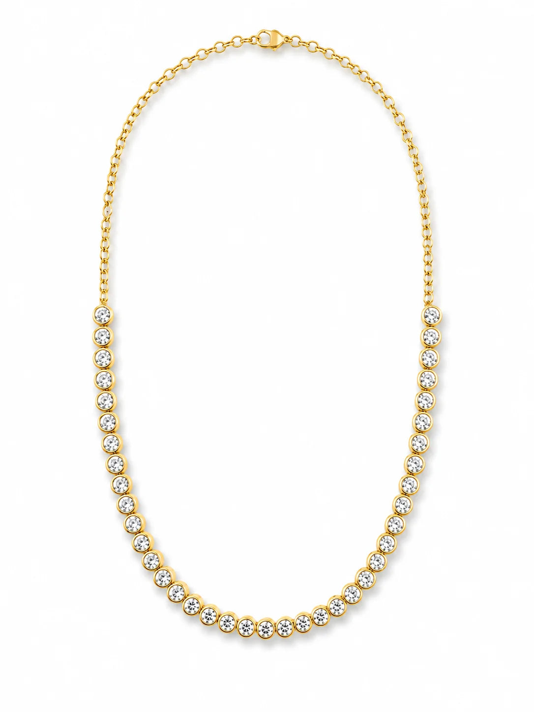Half Bezel Tennis Necklace