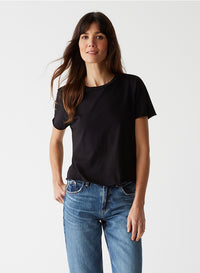 JACKIE RAW EDGE CREW NECK TEE