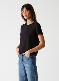 JACKIE RAW EDGE CREW NECK TEE