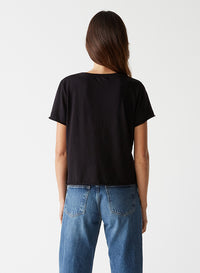 JACKIE RAW EDGE CREW NECK TEE