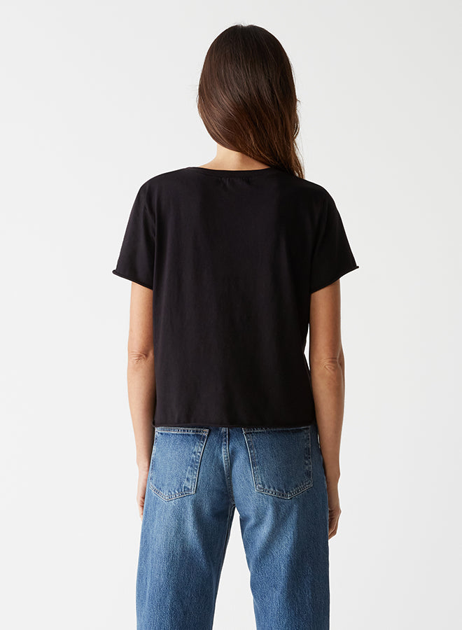 JACKIE RAW EDGE CREW NECK TEE