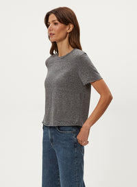 JACKIE RAW EDGE CREW NECK TEE