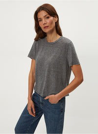 JACKIE RAW EDGE CREW NECK TEE