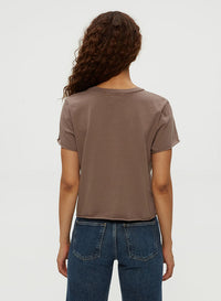 JACKIE RAW EDGE CREW NECK TEE