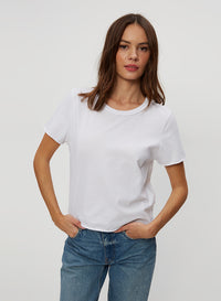 JACKIE RAW EDGE CREW NECK TEE