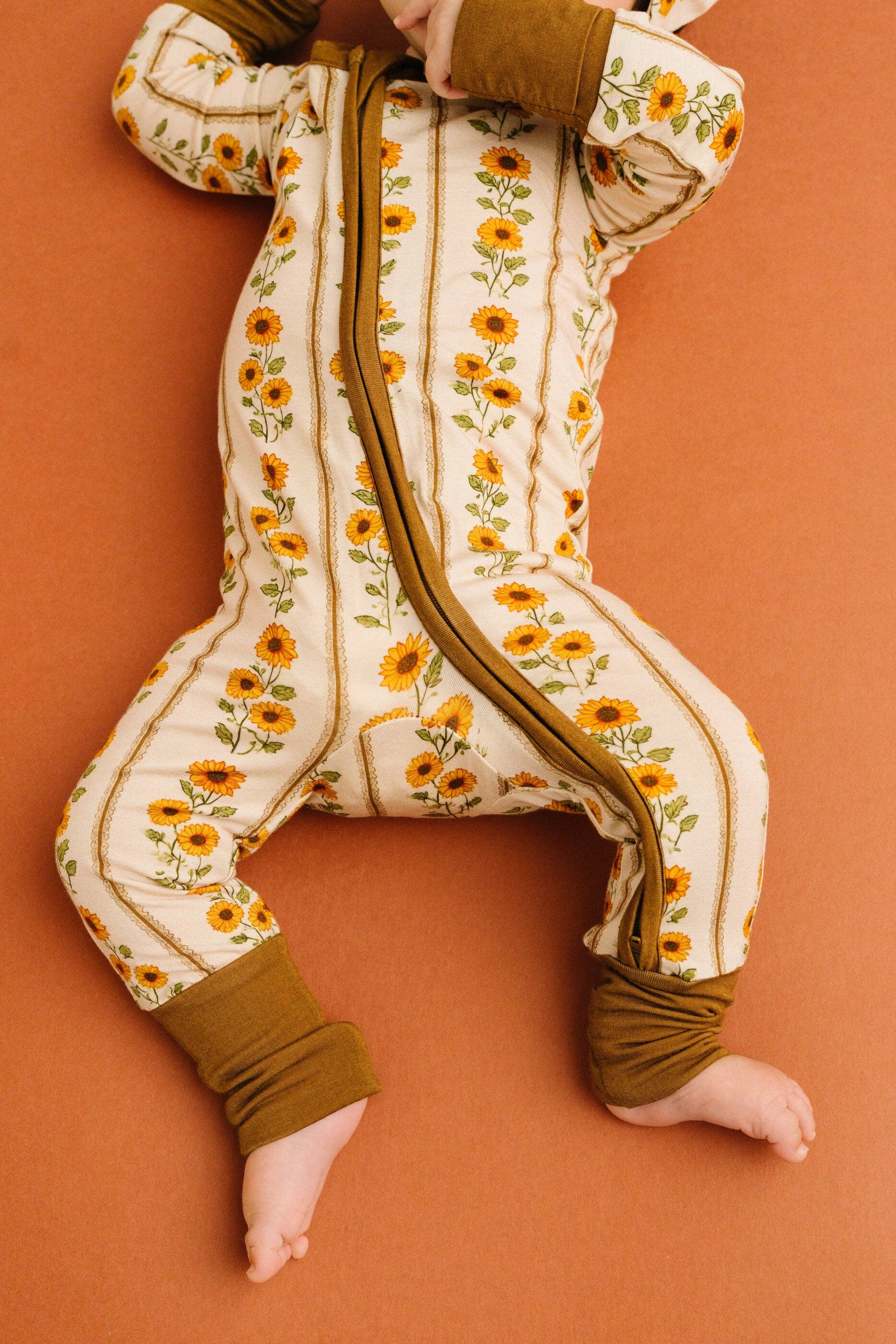 Baby Bamboo Sleeper: Sunflower Stripe