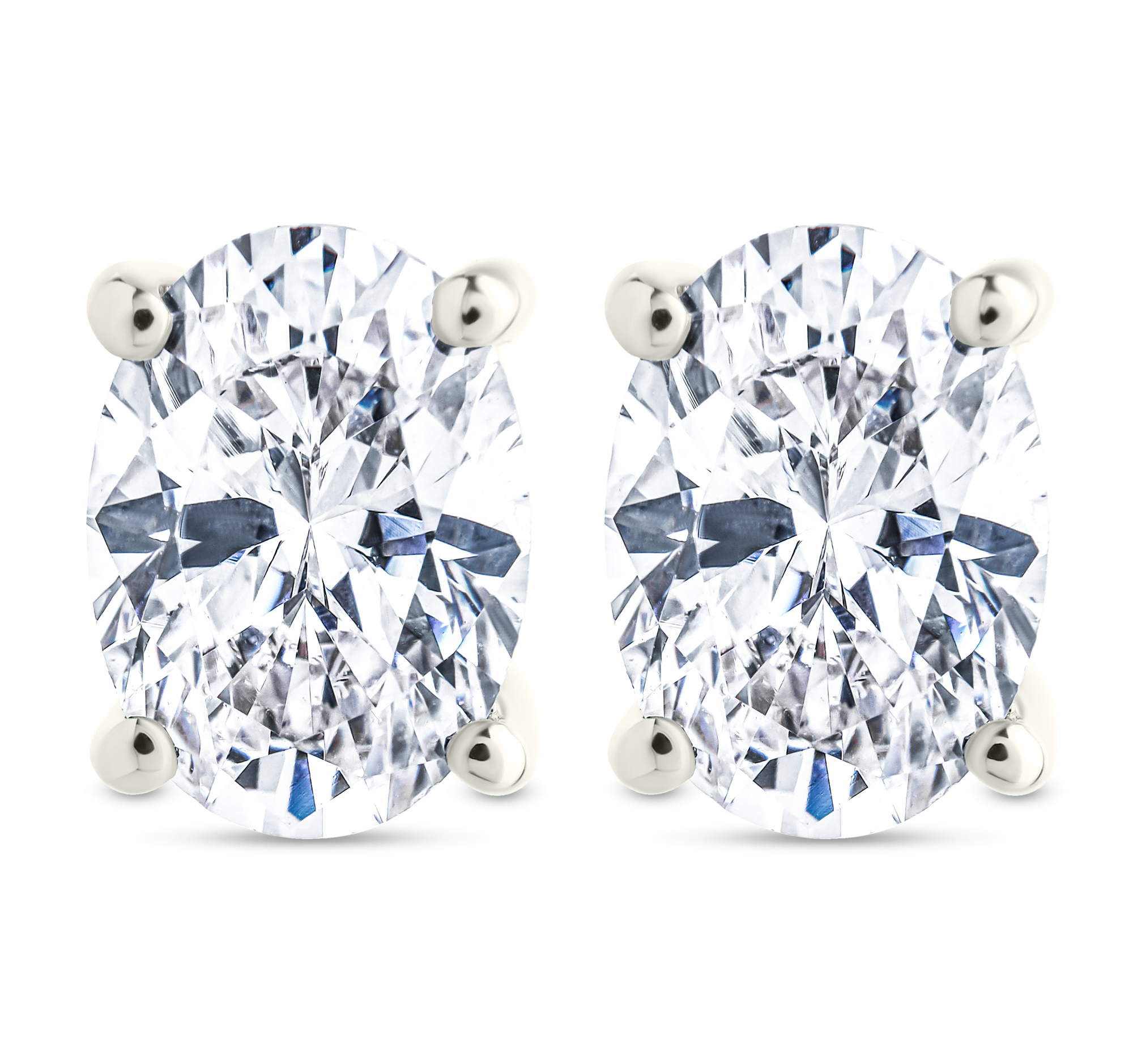 Oval Cut Prong Set Studs