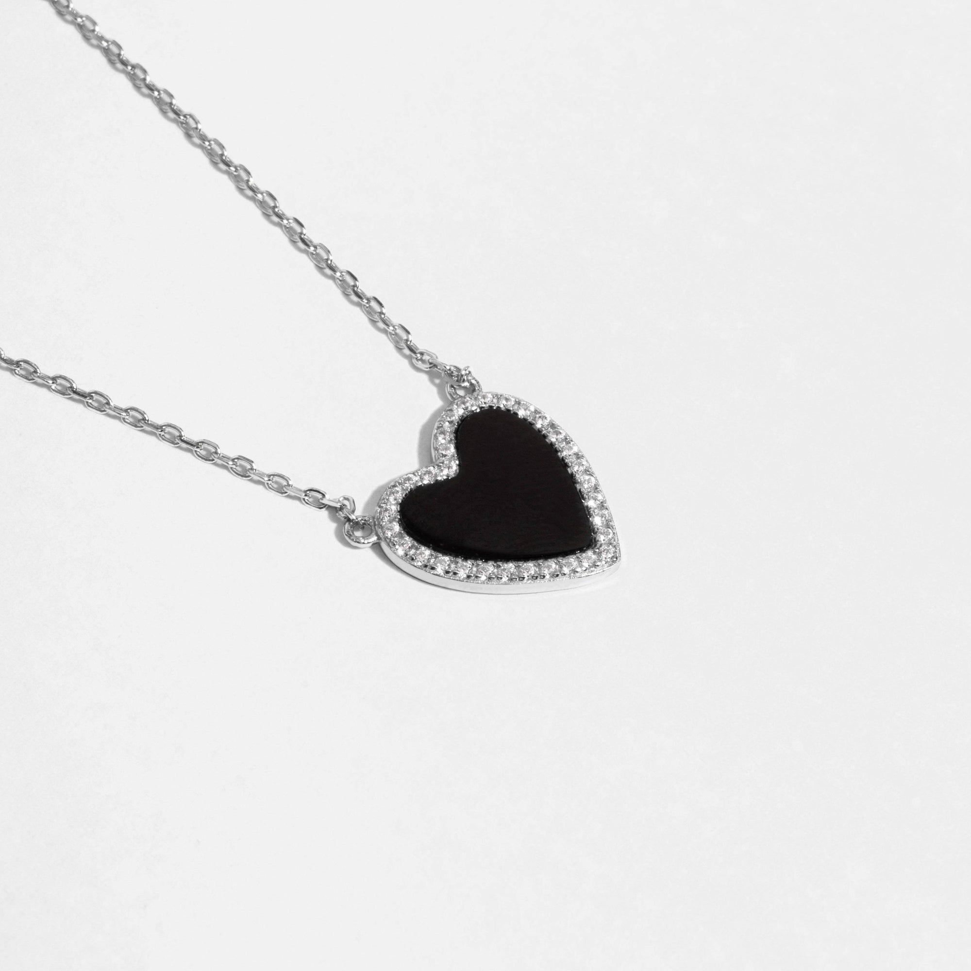 Black Onyx Heart Necklace