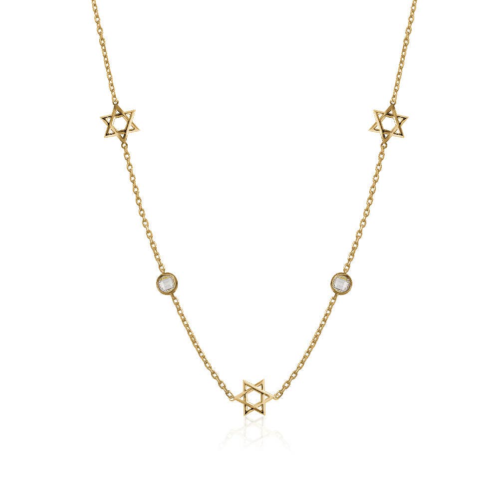 Multi Star of David Necklace