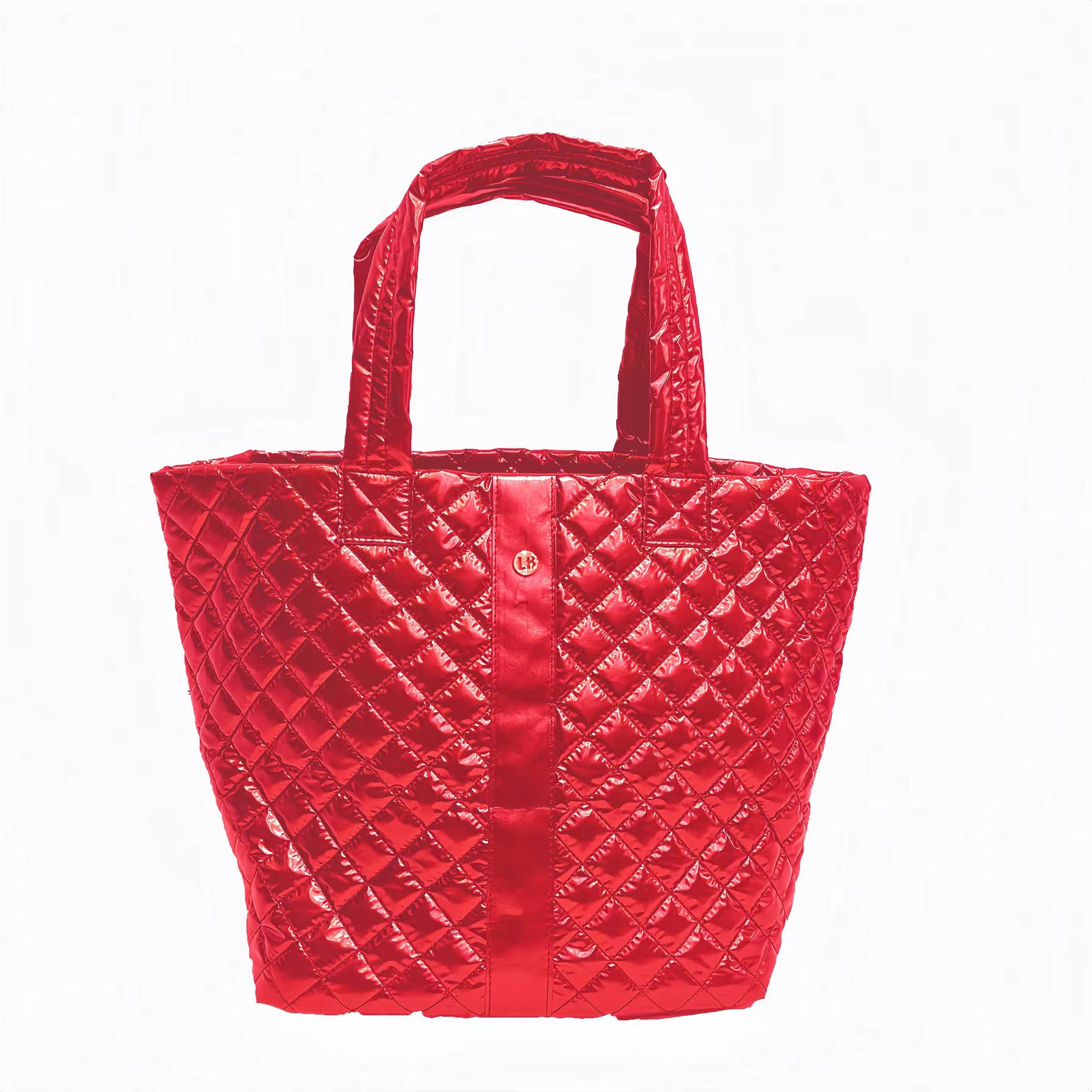 The Quilted Diamond Tote - Cherry