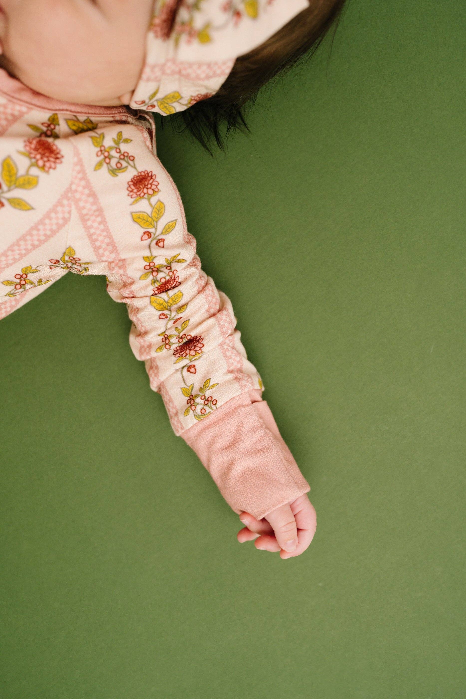 Baby Bamboo Sleeper: Vintage Floral Stripe