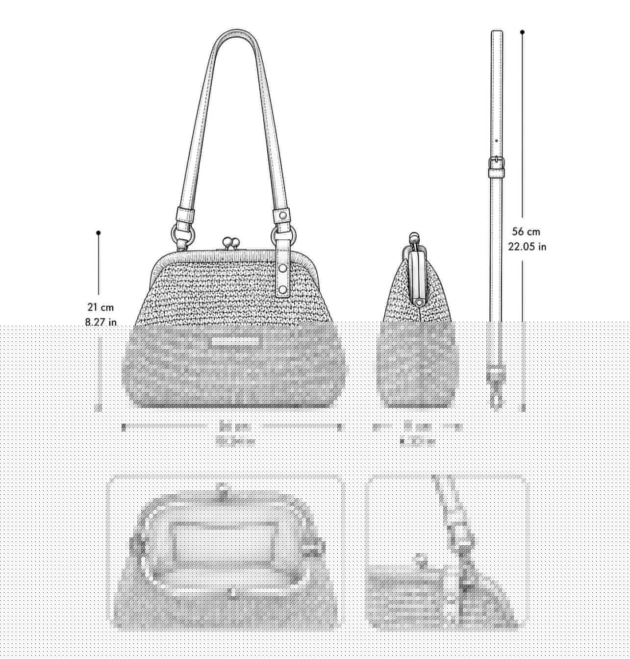 Casablanca Small Clutch - Tan Straw