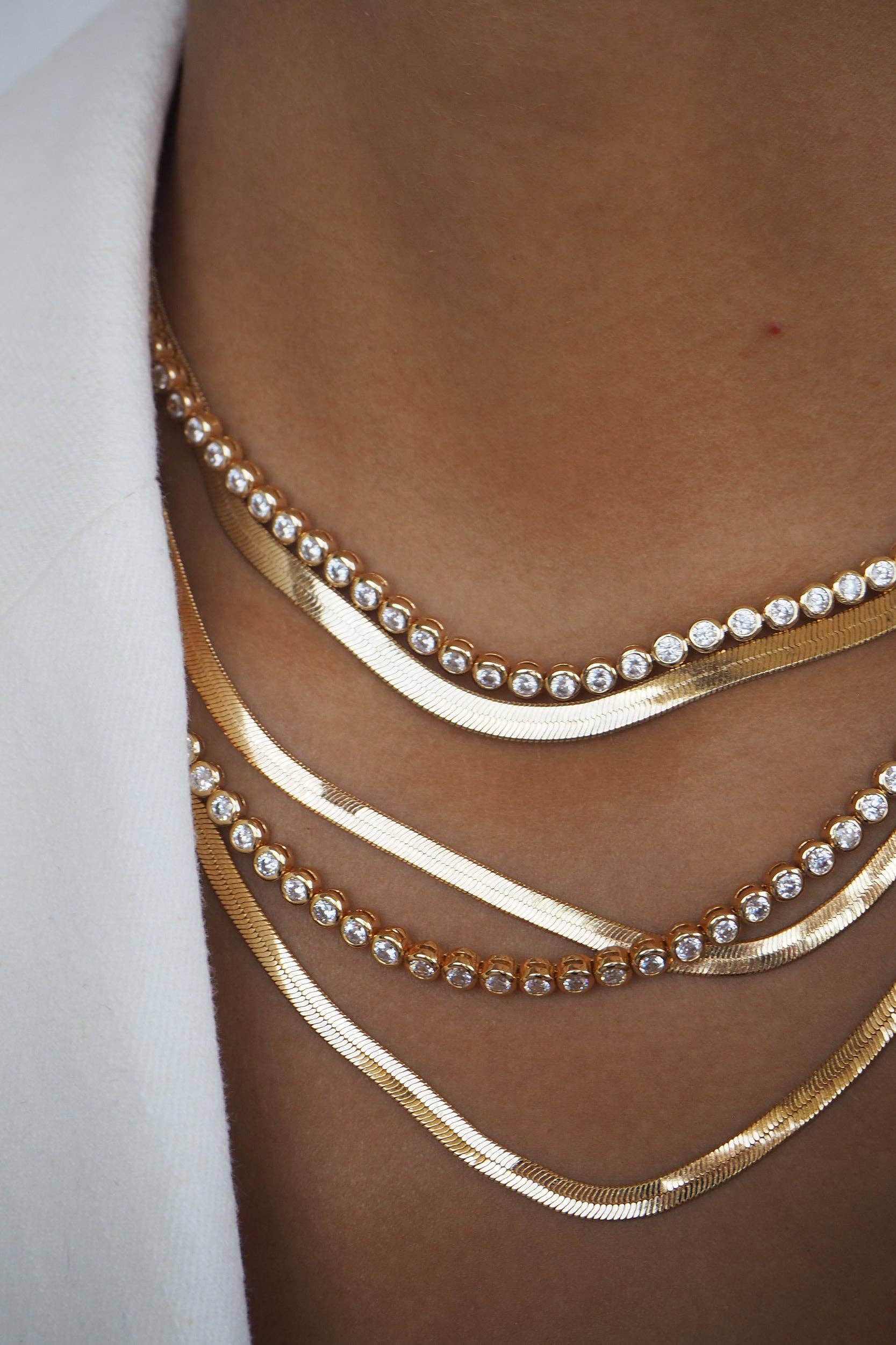 Classic Bezel Tennis Necklace