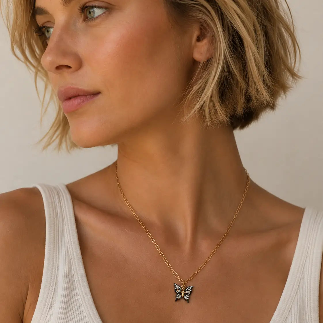 Diamond Butterfly Necklace
