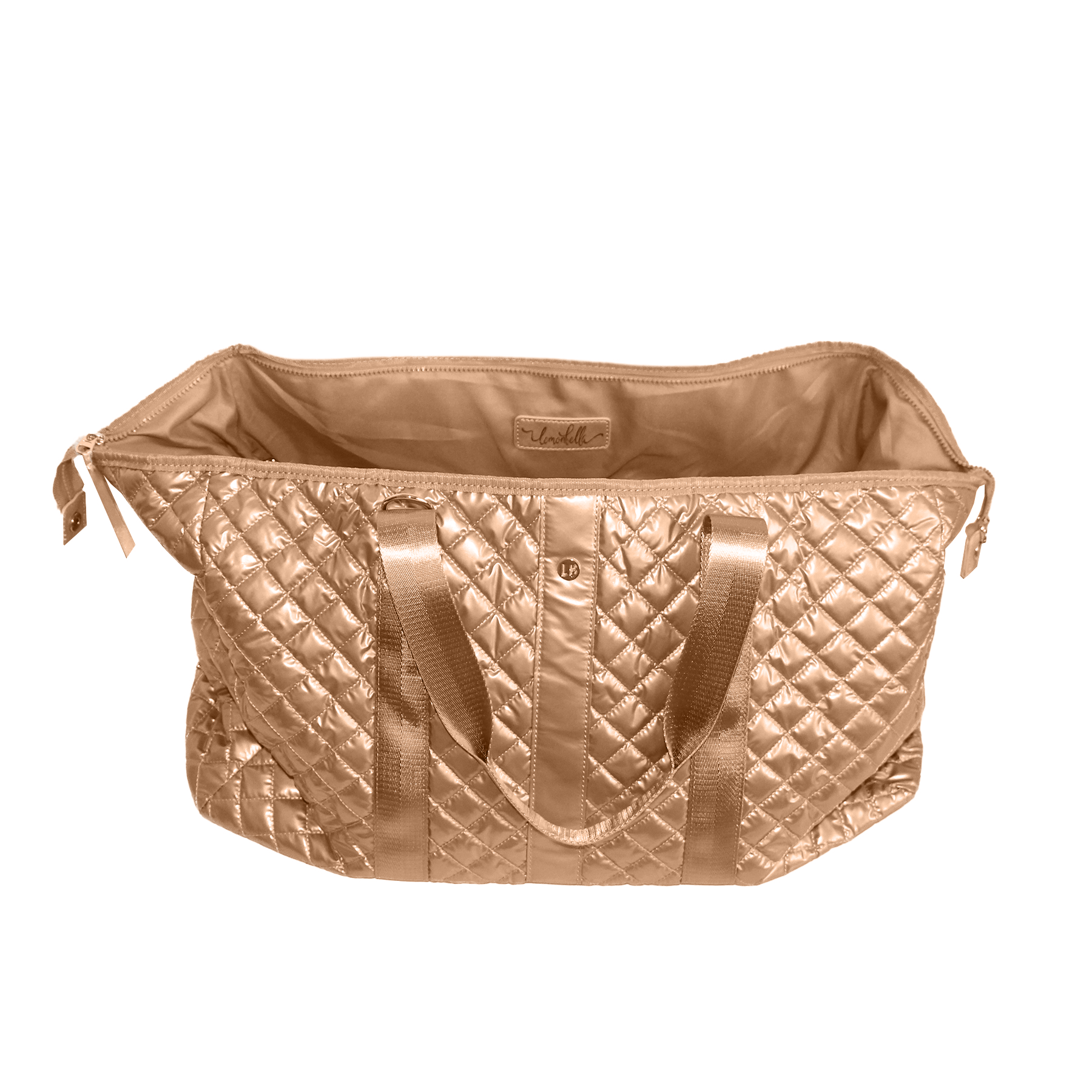 Quilted Diamond Weekender Bag - Glossy Copper