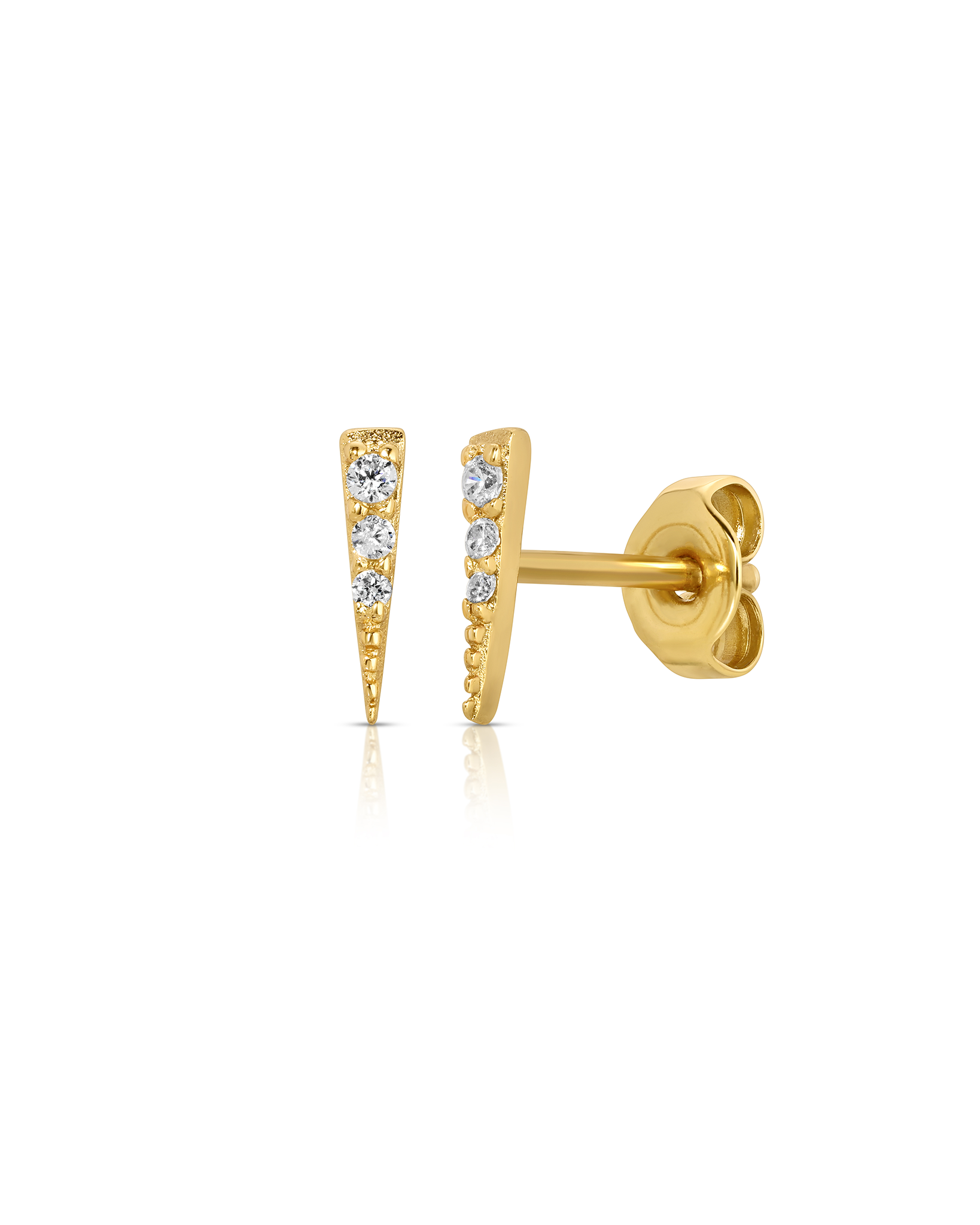 14K Gold Plated Spike Stud Earring