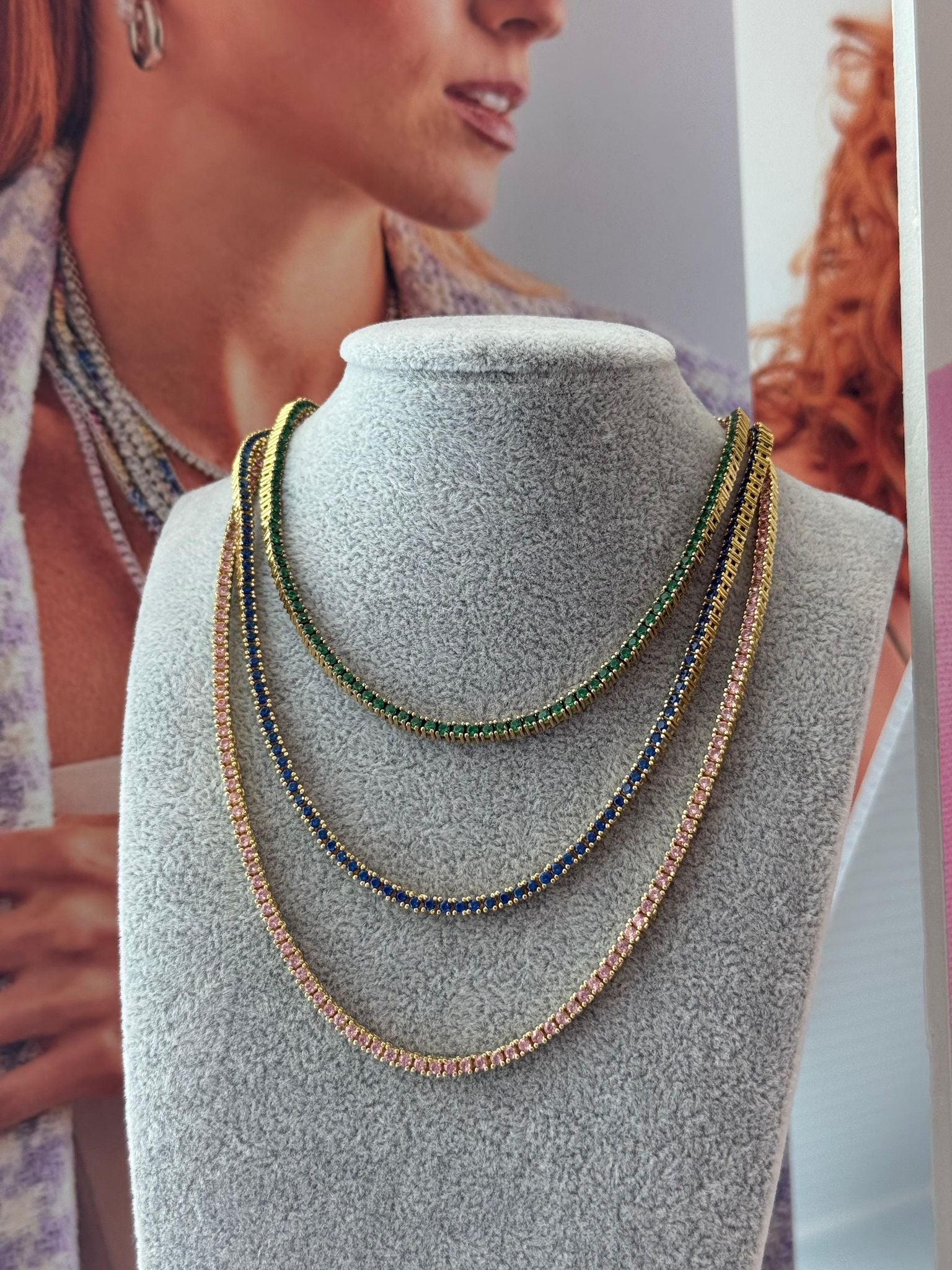 Sapphire Tennis Necklace