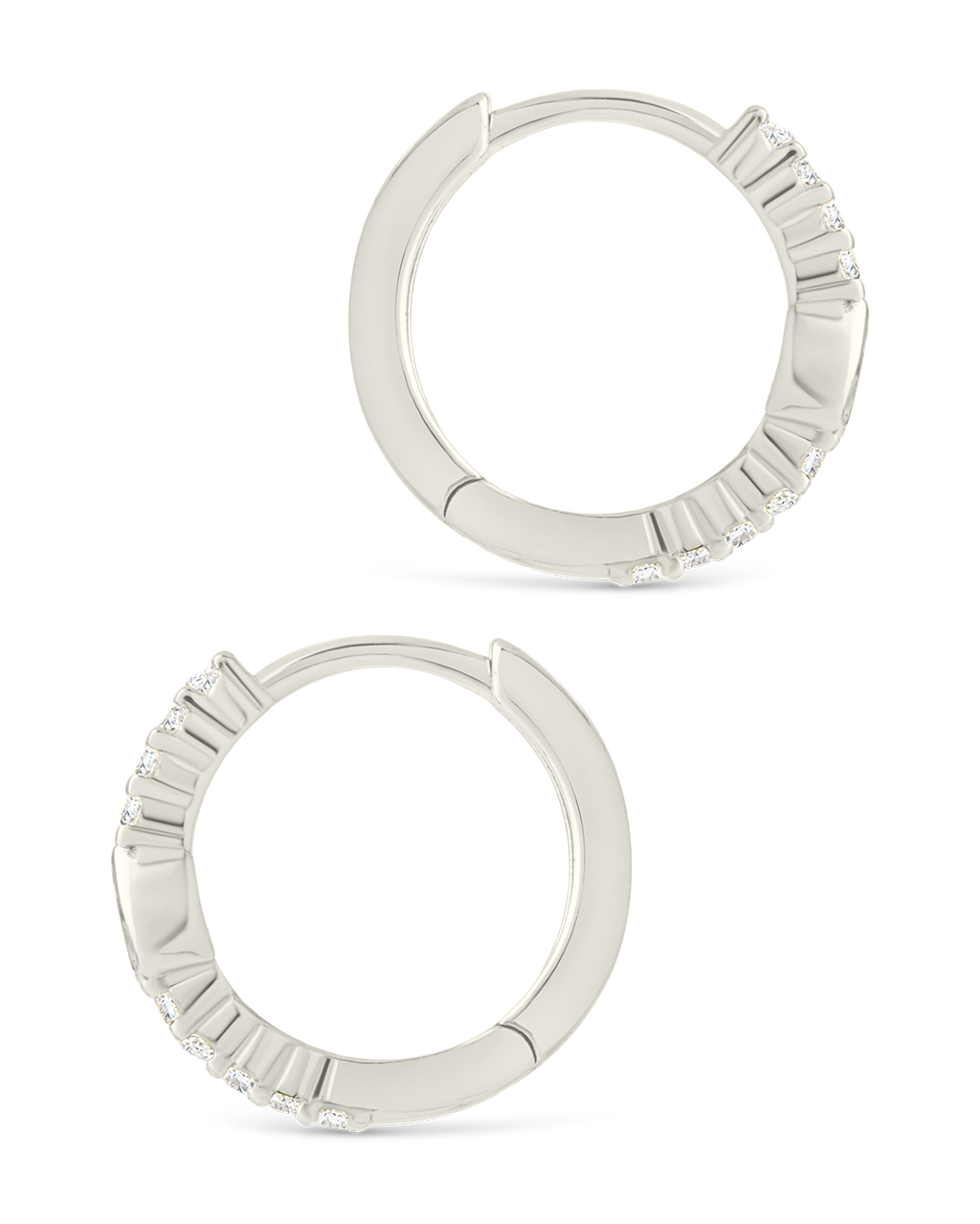 Pear Cut Bezel Set Huggies