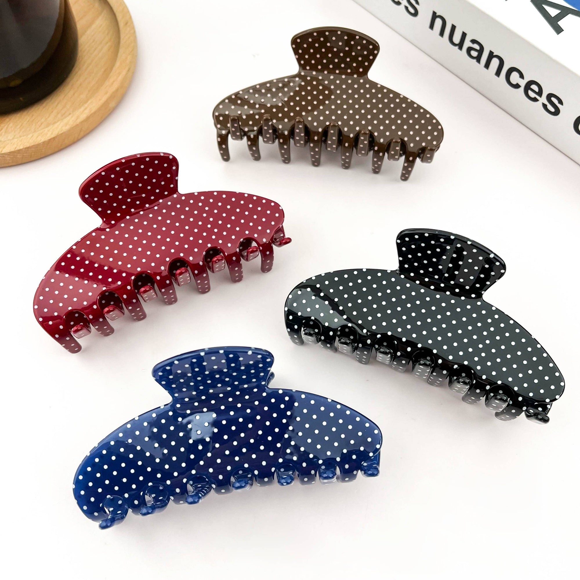 Polka Dot Hair Claw Clip