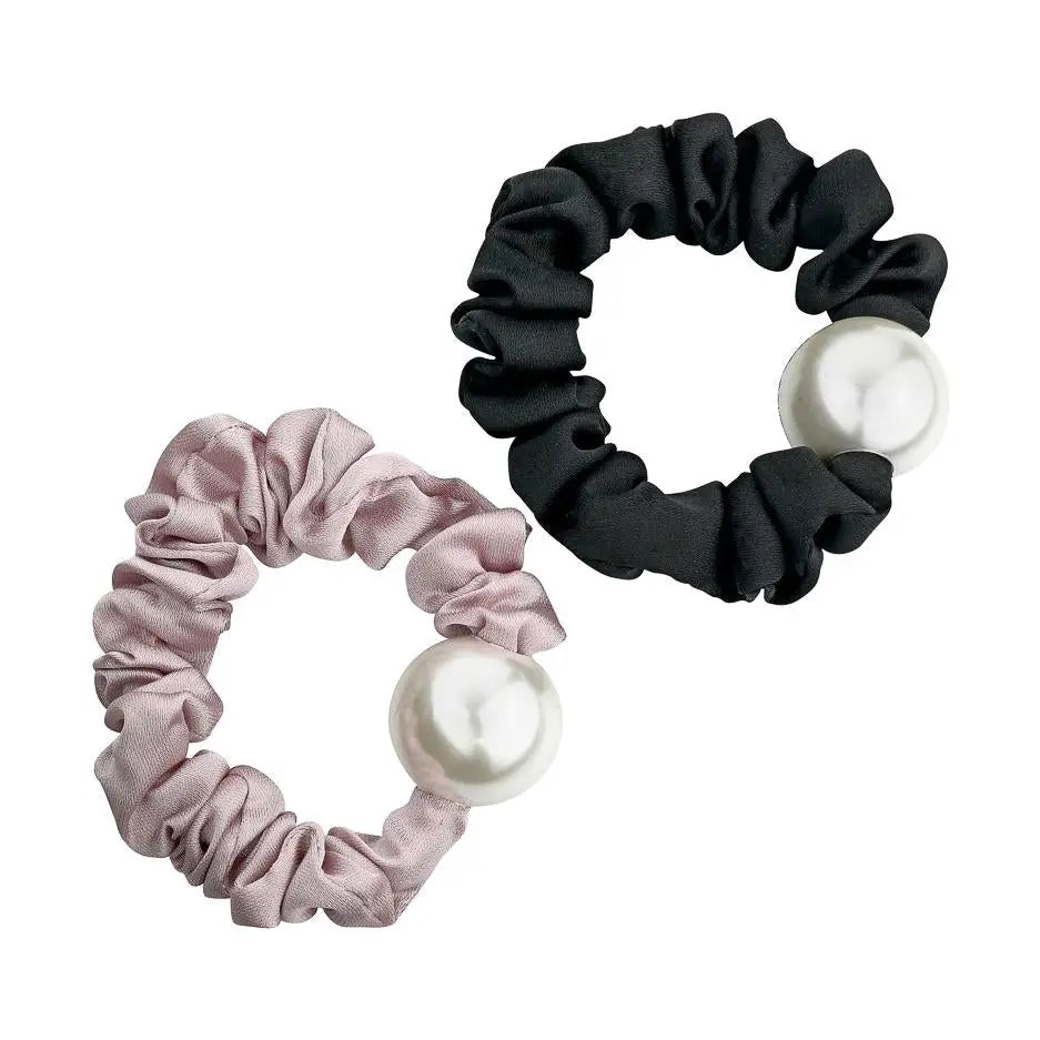 Pearl Satin Scrunchies (Set of 2)