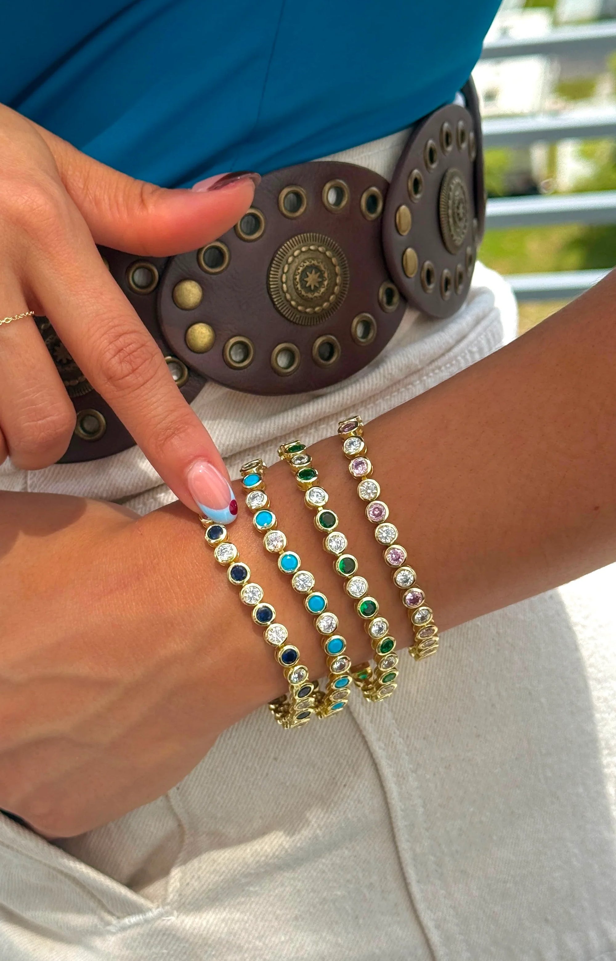 Sapphire Bezel Tennis Bracelet