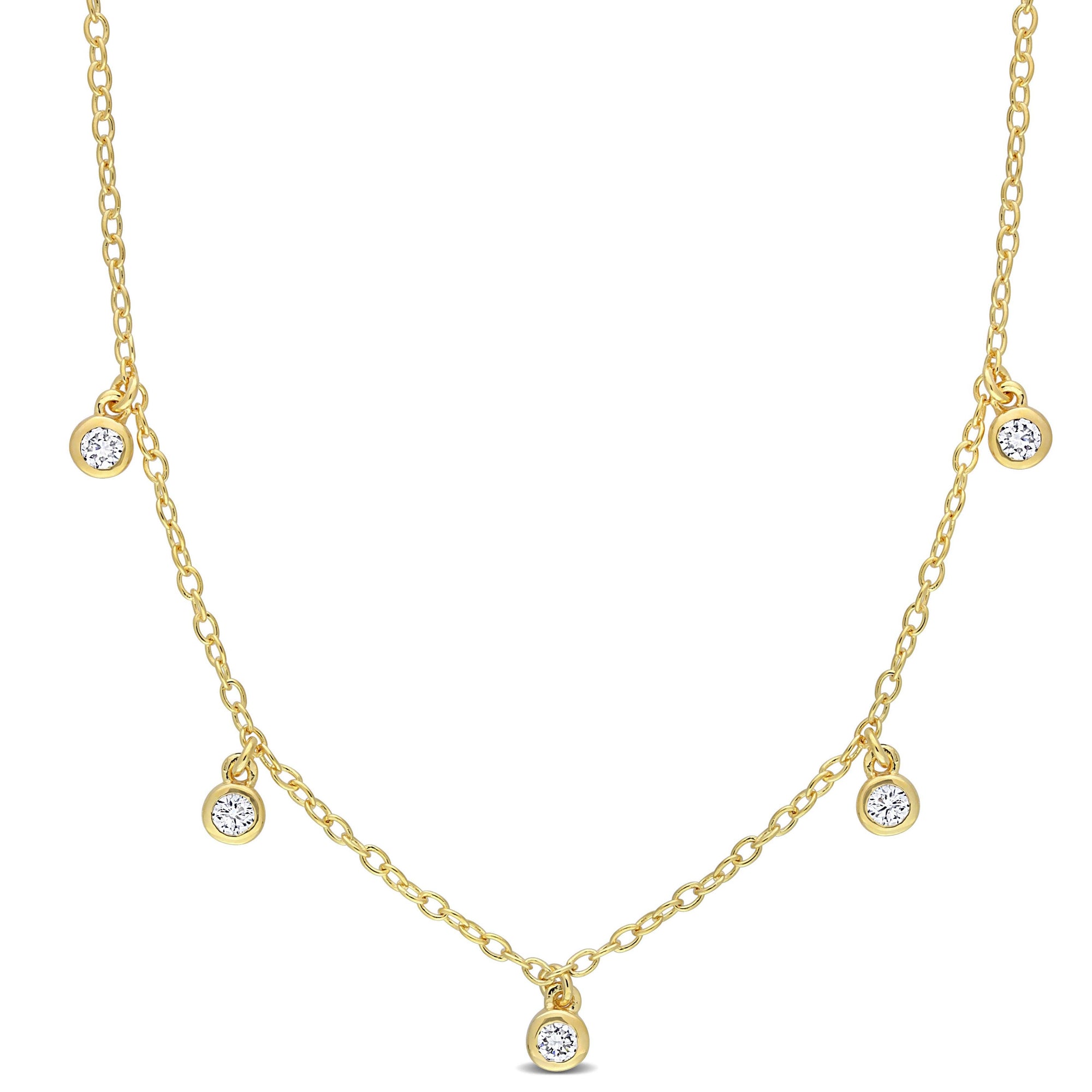 Diamond Bezel Station Necklace