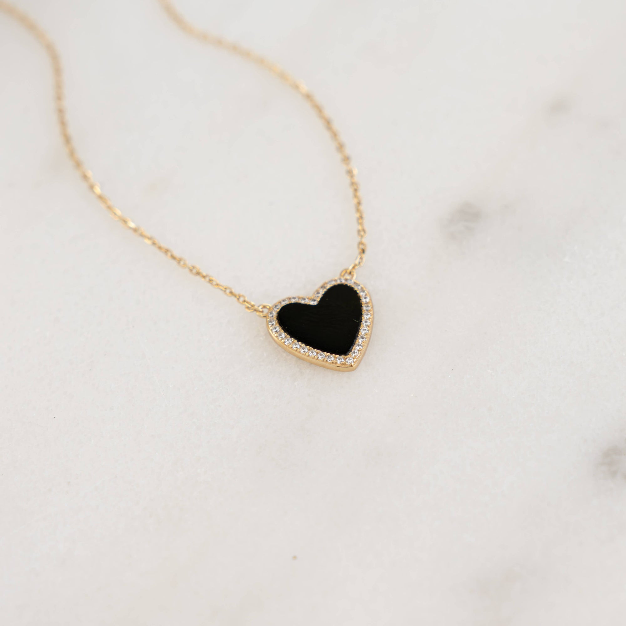 Black Onyx Heart Necklace
