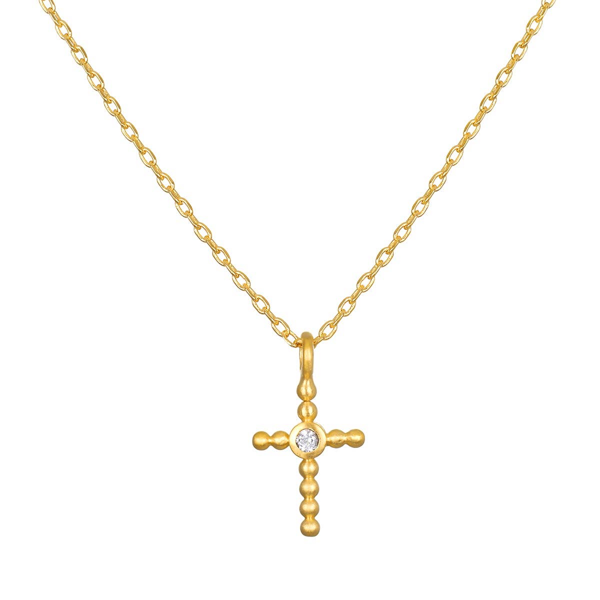 Precious Faith White Topaz Cross Necklace