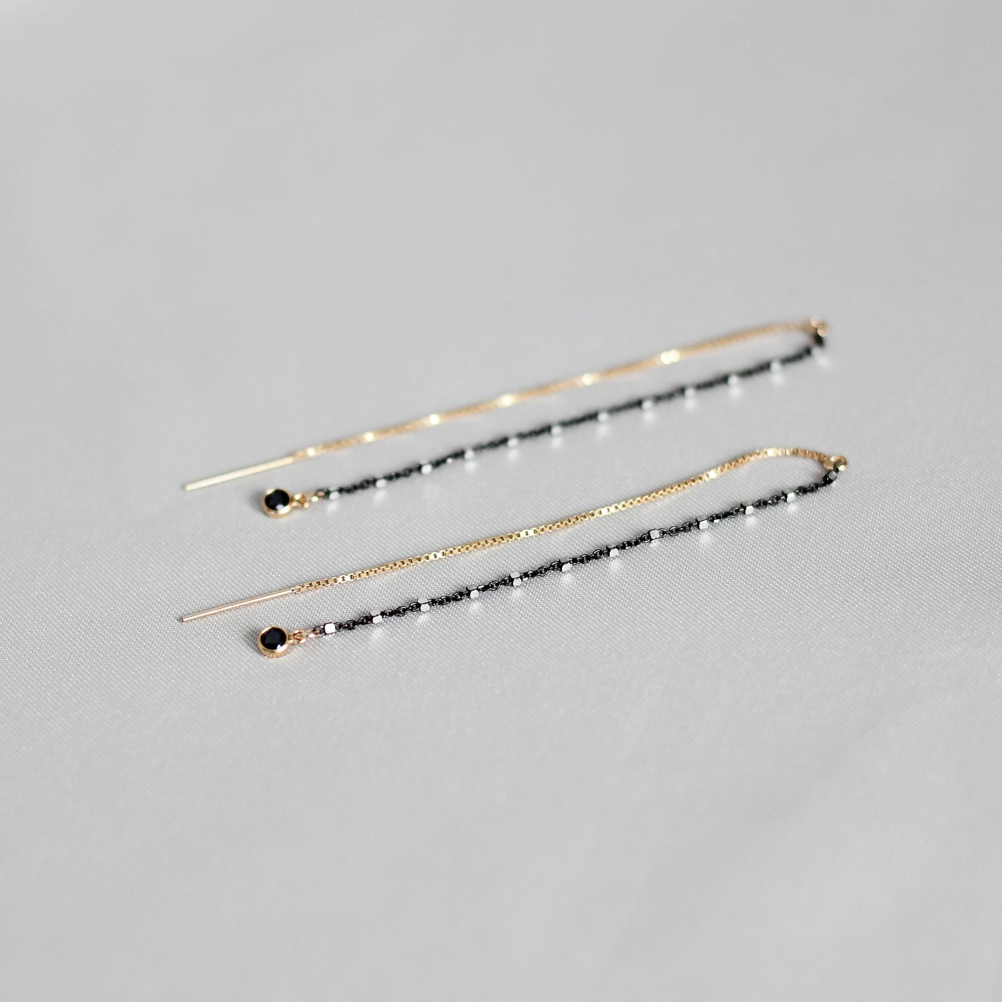 Star Lux Threader Earring - Black