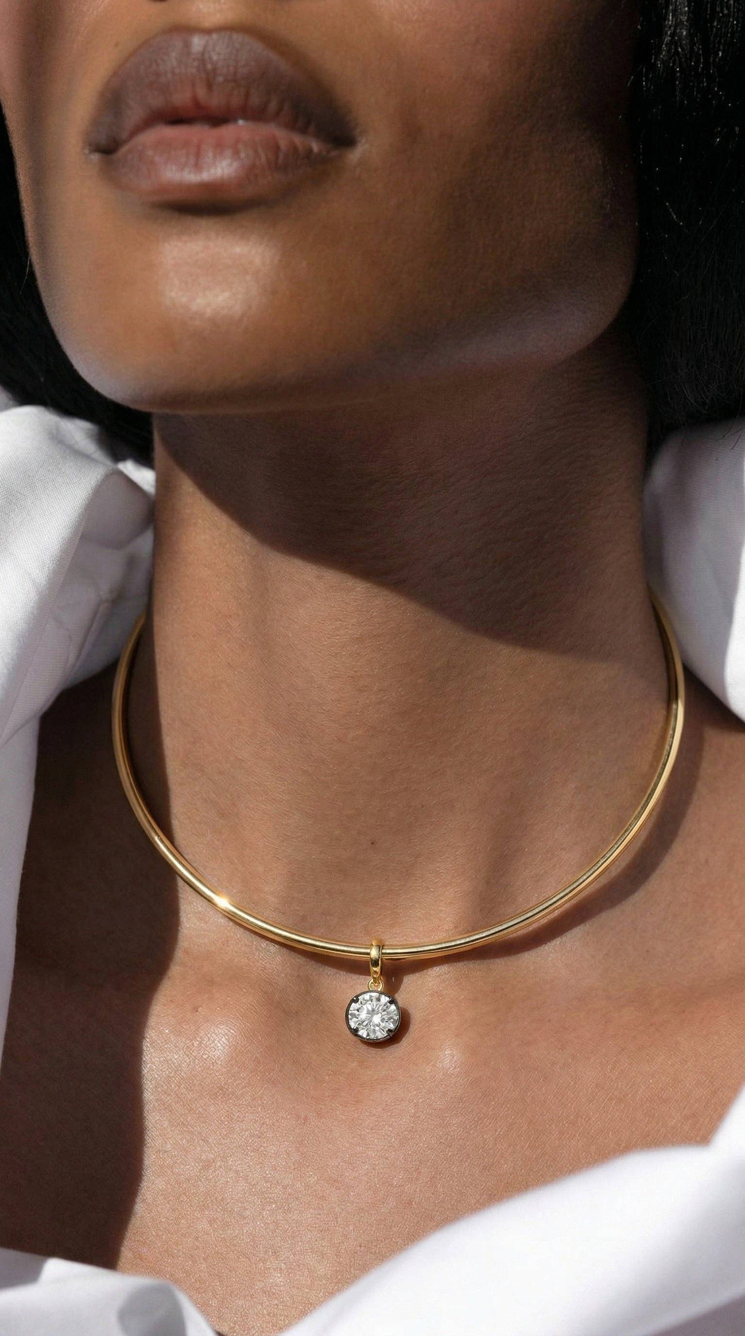 Georgian Bezel Charm on Beige Cord