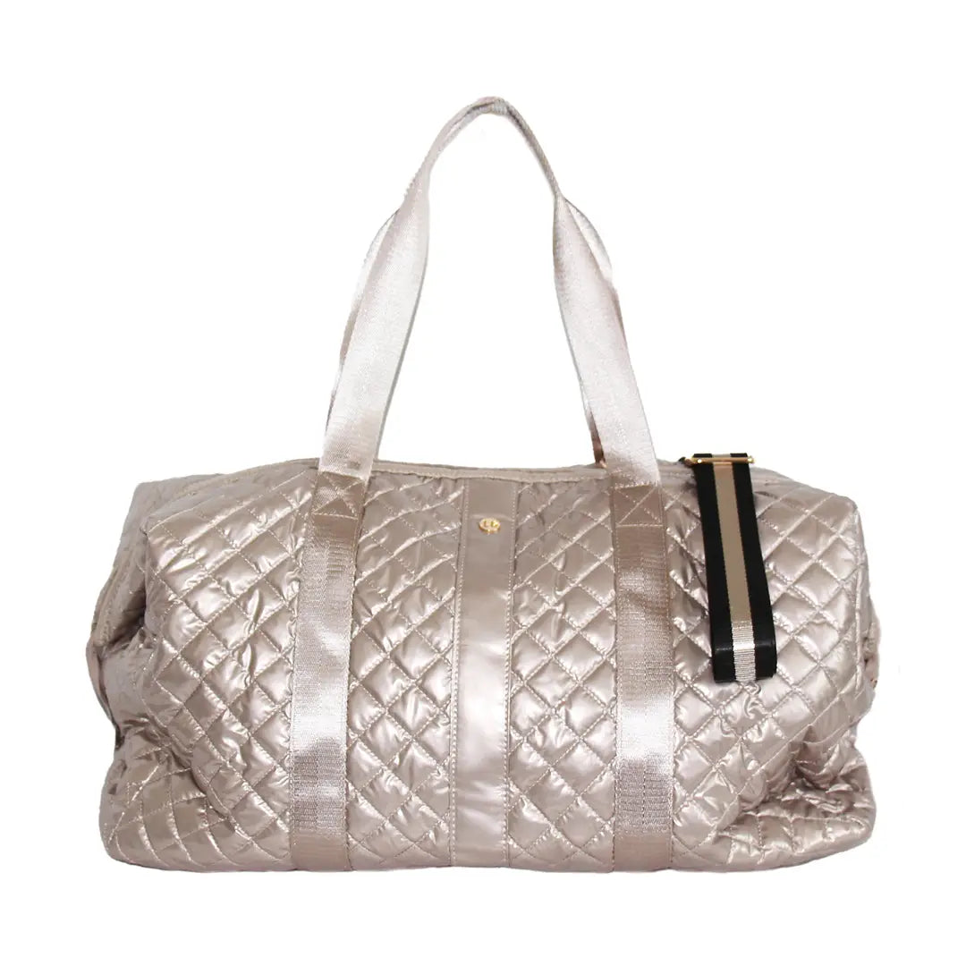 Quilted Diamond Weekend Bag - Champagne
