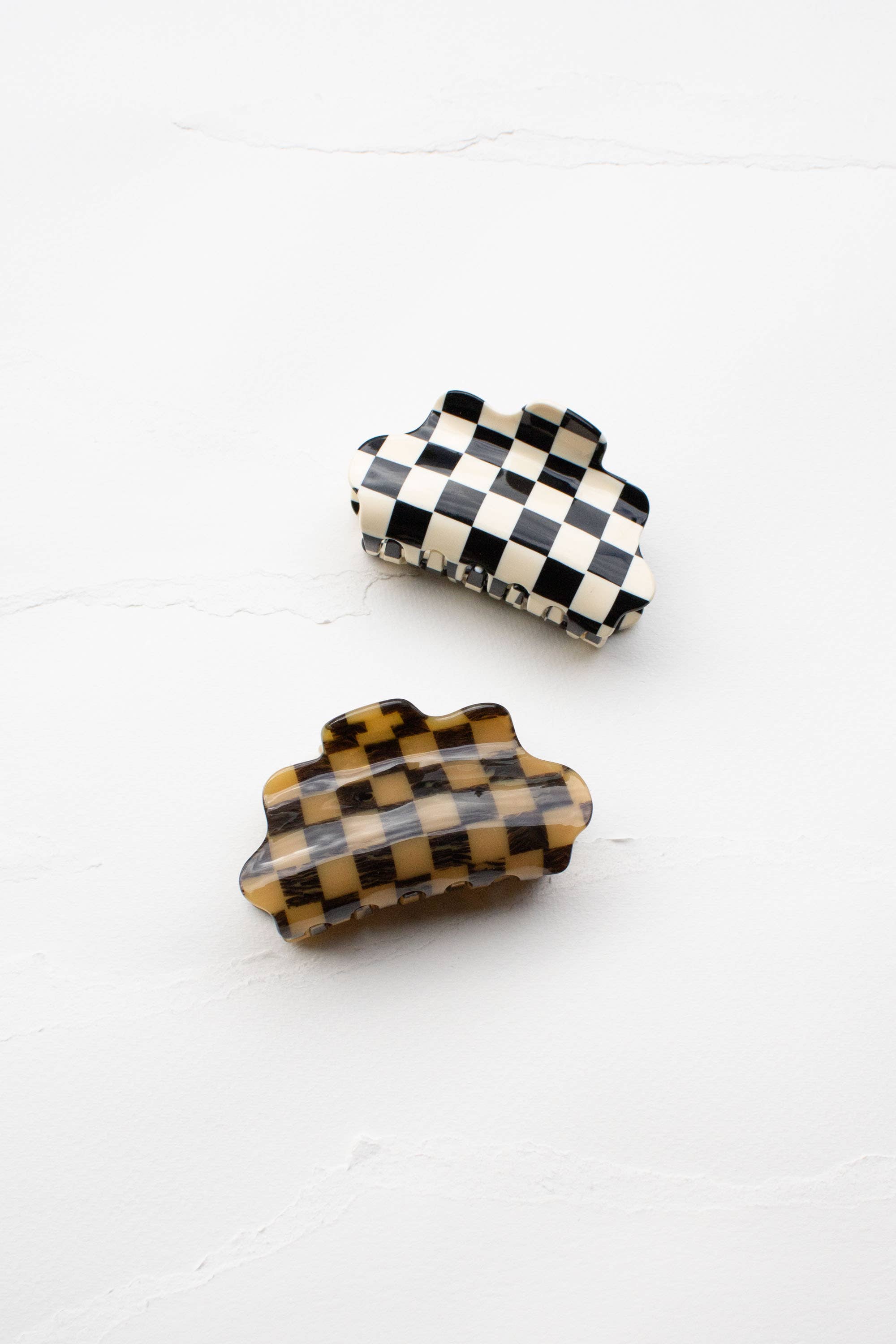 Eco Cloud Checkerboard Hair Claw Clip