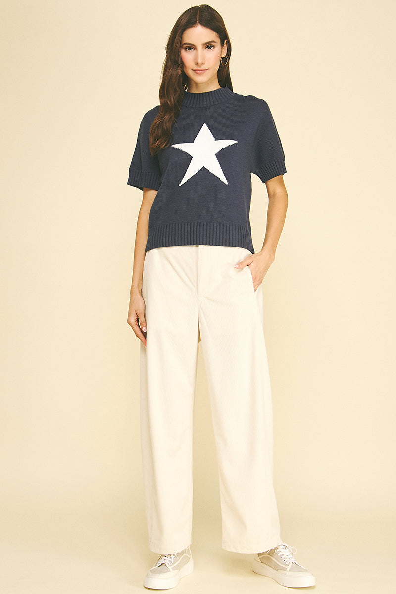 Navy Star Sweater