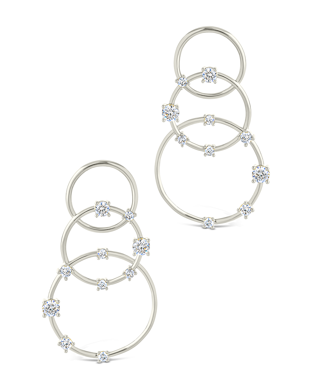 Triple CZ Drop Earrings