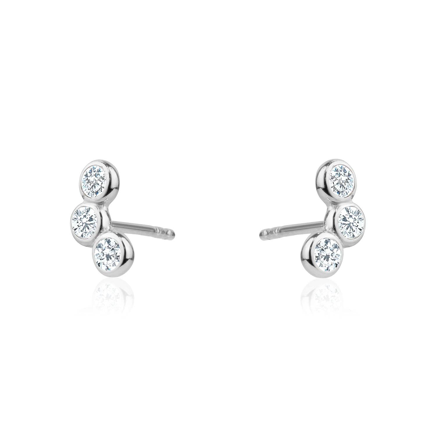 Mini Bezel Trio Stud